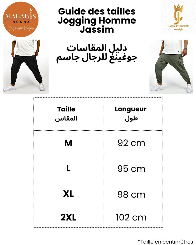 Guide des tailles - Jogging Homme Jassim